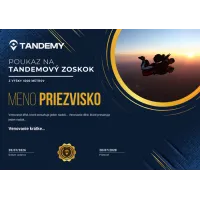 Darčekový poukaz na tandemový zoskok "Tmavý motív" Darčekový poukaz na tandemový zoskok "Tmavý motív"