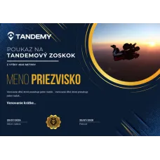 Darčekový poukaz na tandemový zoskok "Tmavý motív" Darčekový poukaz na tandemový zoskok "Tmavý motív"